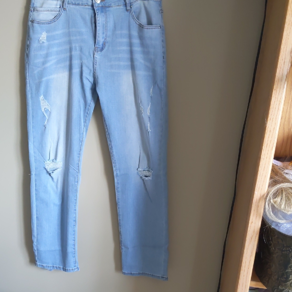 Light Blue Distressed Women Jeans
